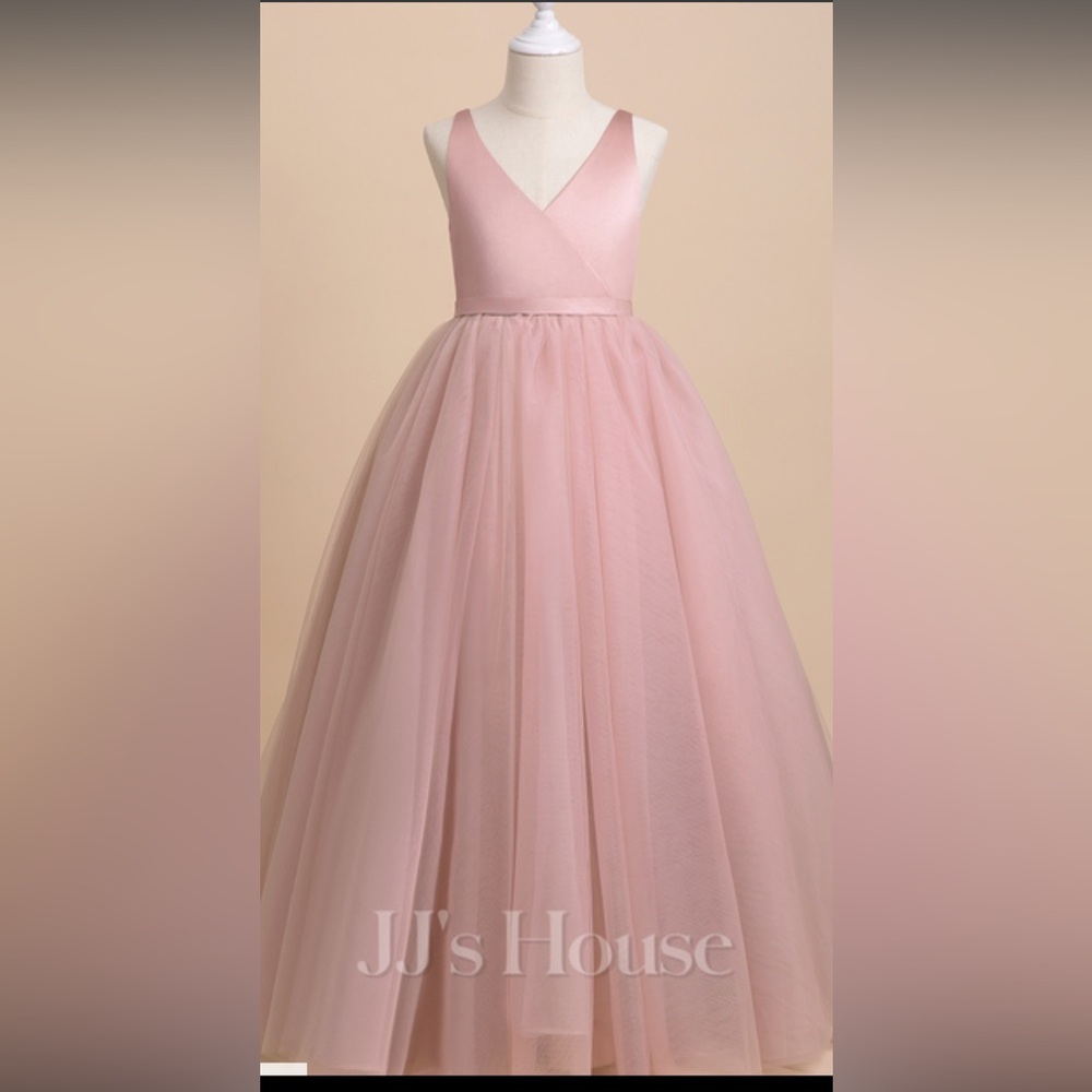 JJ’s HOUSE Flower girl dress, dusty rose, size 8, NWT, never worn